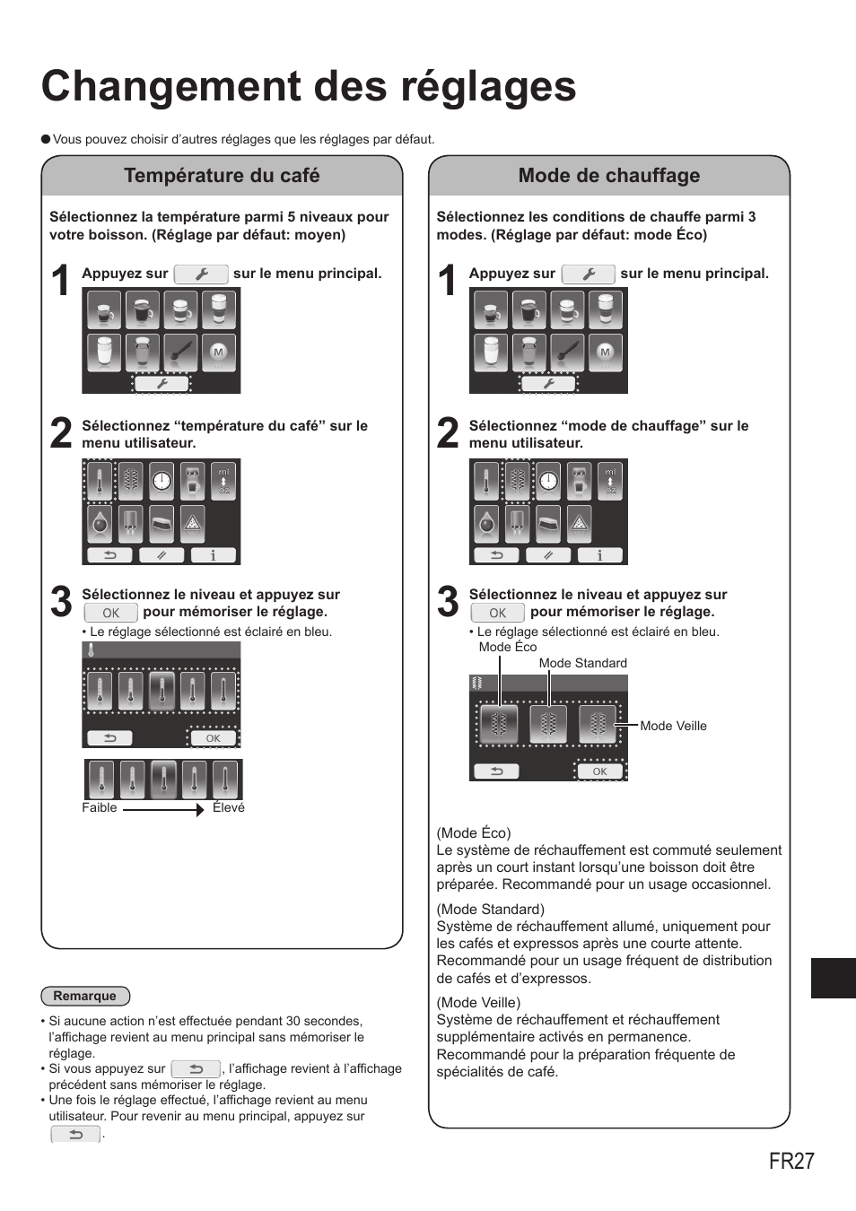 Changement des réglages, Fr27 | Panasonic NCZA1 User Manual | Page 161 / 268