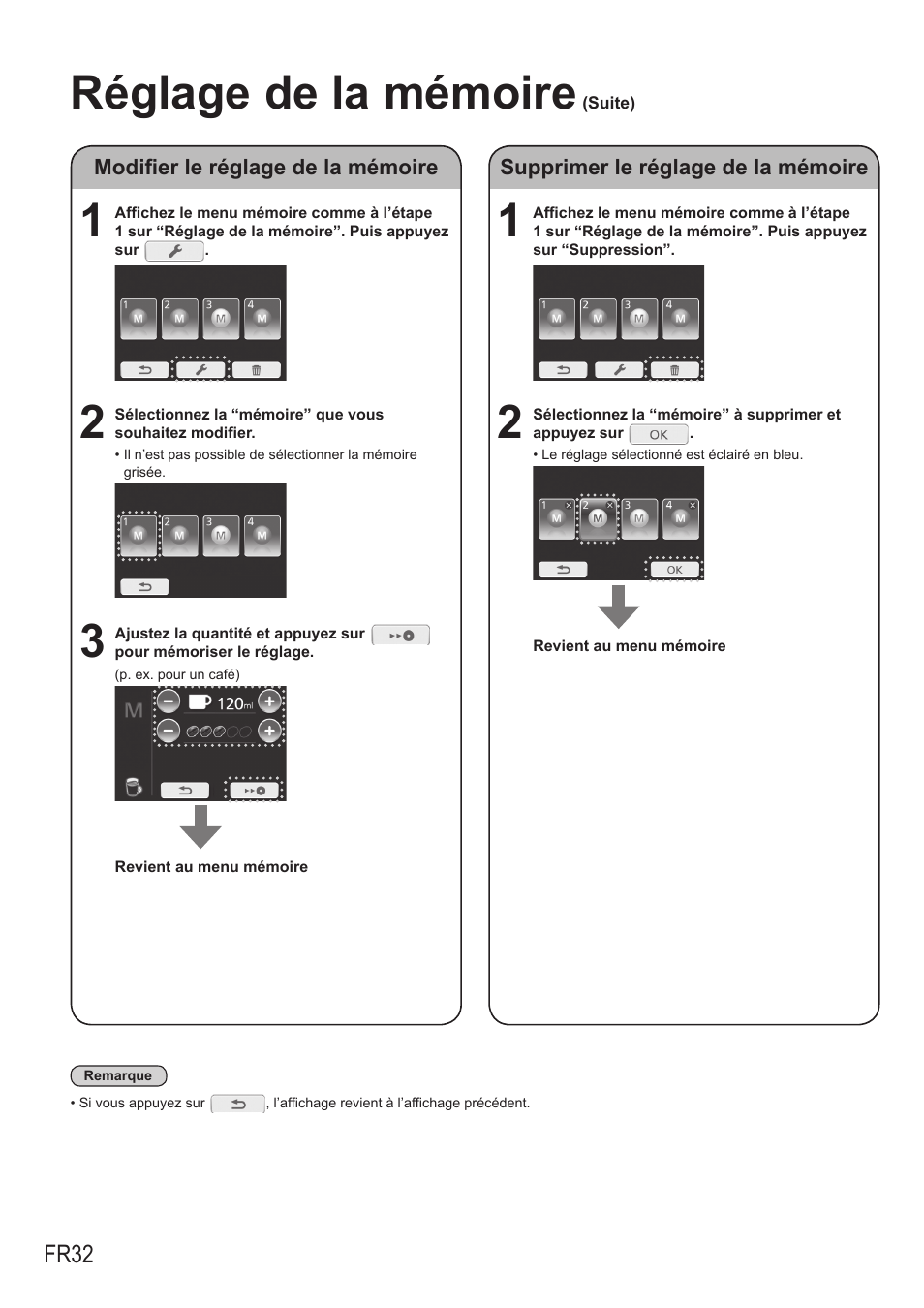 Réglage de la mémoire | Panasonic NCZA1 User Manual | Page 166 / 268