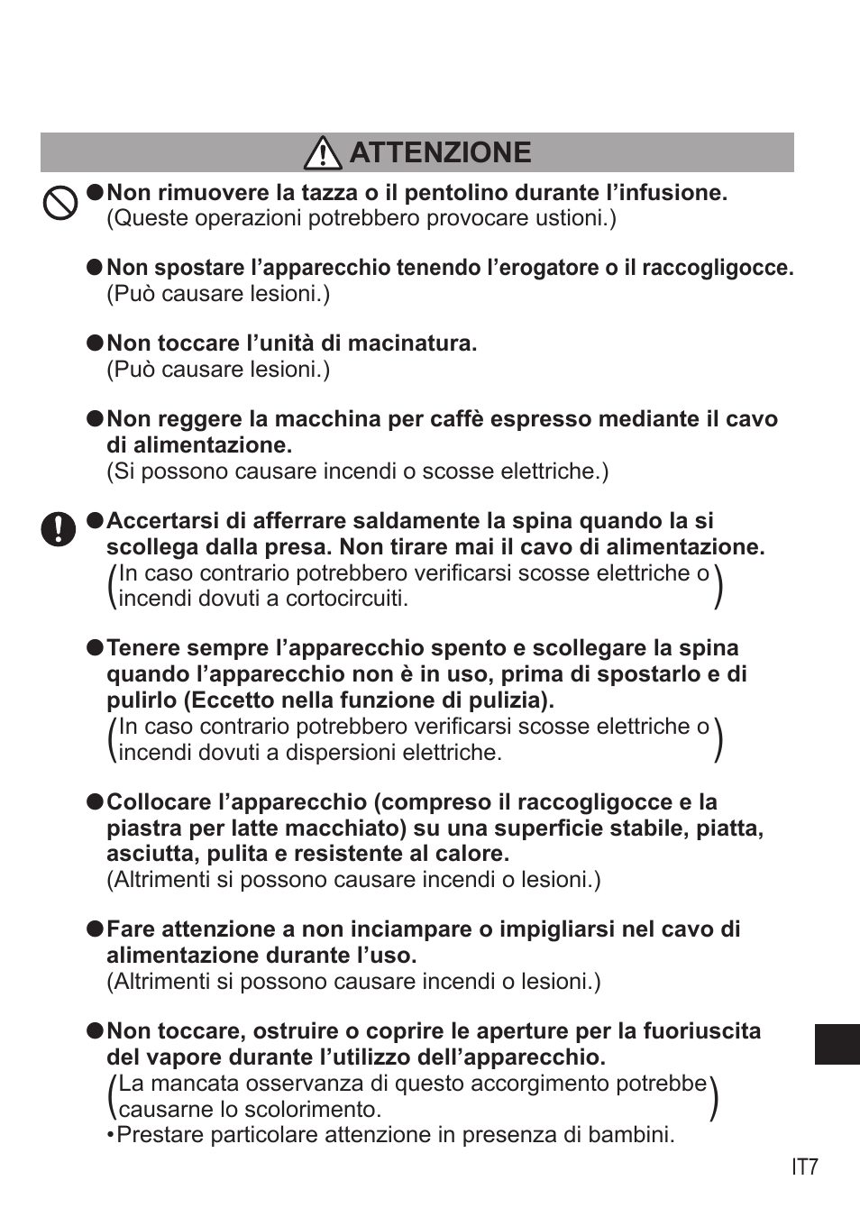 Attenzione | Panasonic NCZA1 User Manual | Page 185 / 268