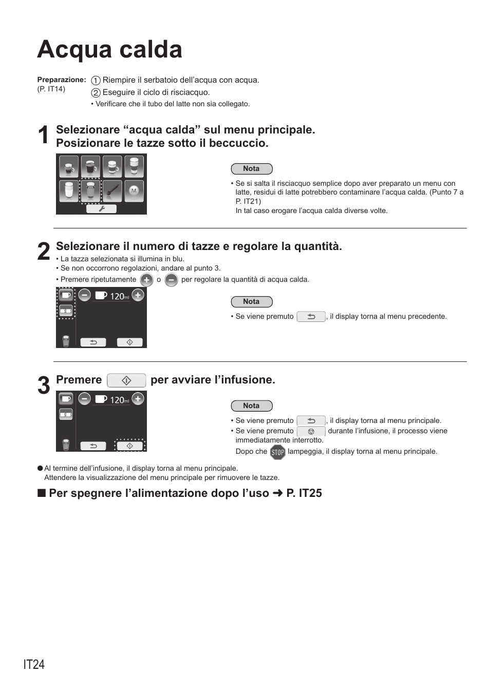 Acqua calda, It24 | Panasonic NCZA1 User Manual | Page 202 / 268