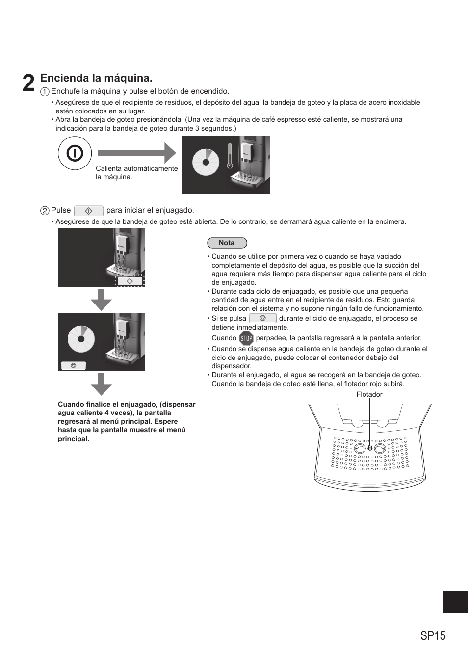 Sp15, Encienda la máquina | Panasonic NCZA1 User Manual | Page 237 / 268