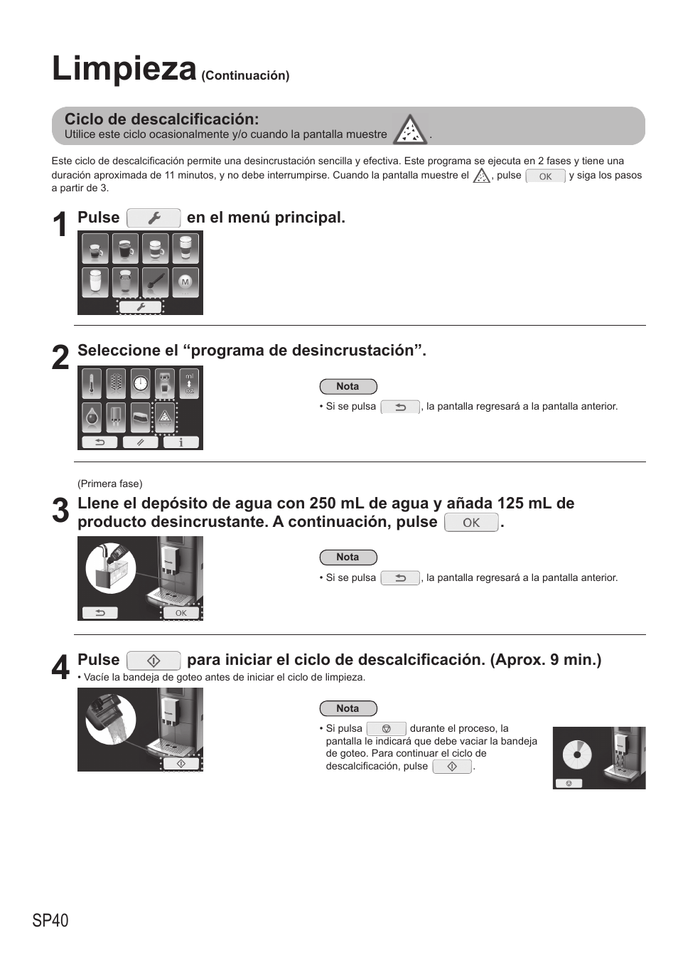 Limpieza, Sp40 | Panasonic NCZA1 User Manual | Page 262 / 268