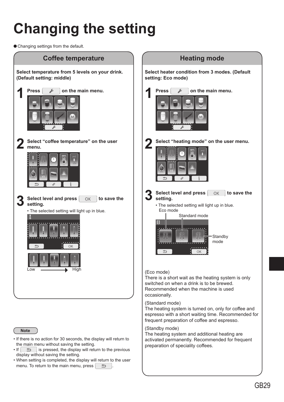 Changing the setting, Gb29 | Panasonic NCZA1 User Manual | Page 29 / 268