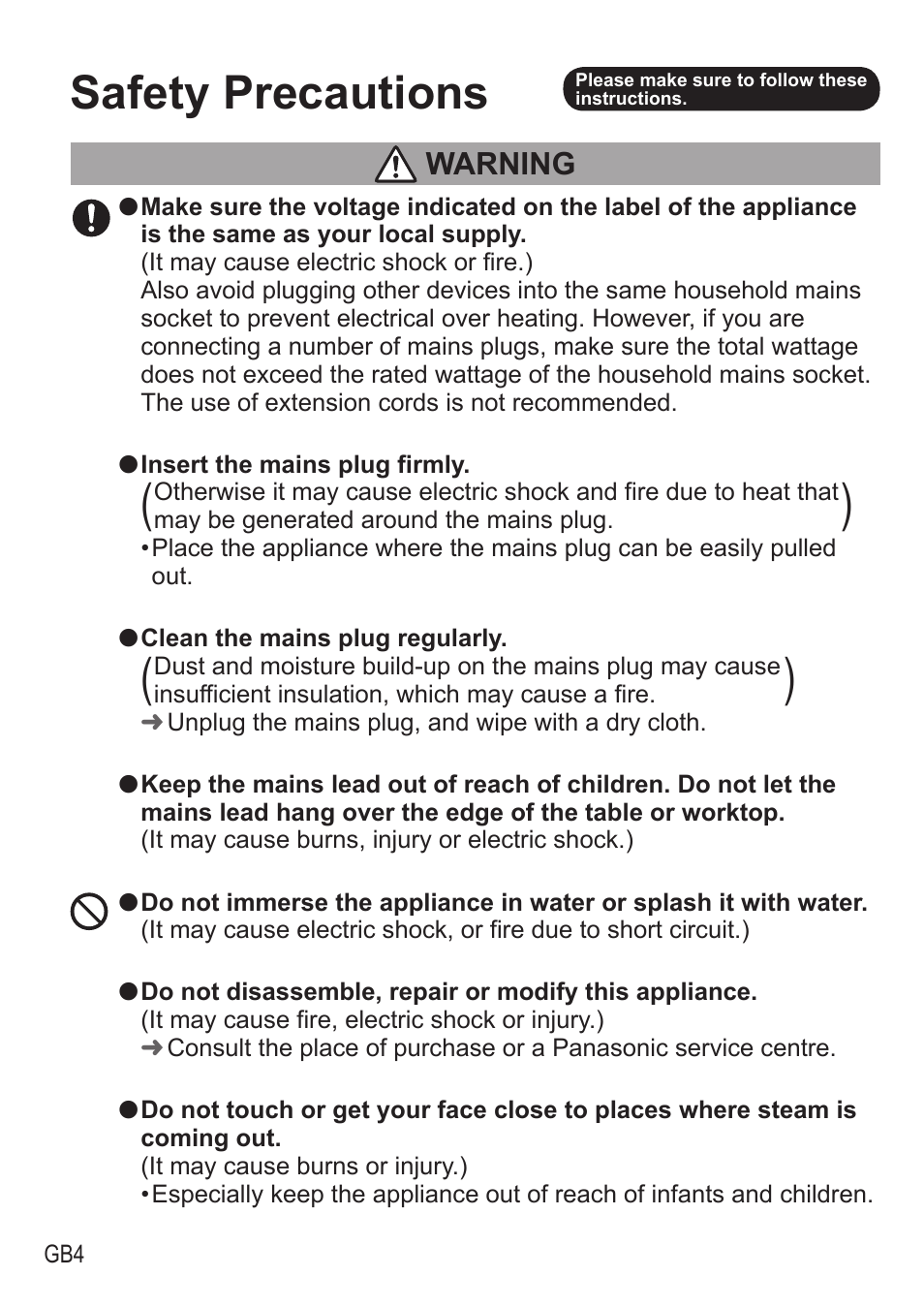 Safety precautions, Warning | Panasonic NCZA1 User Manual | Page 4 / 268