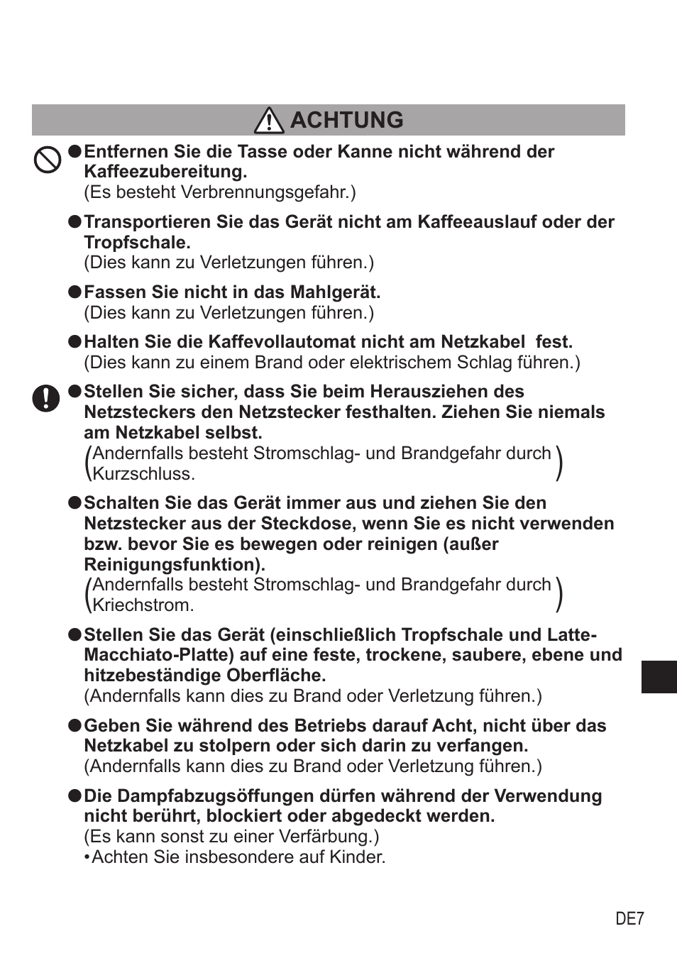 Achtung | Panasonic NCZA1 User Manual | Page 53 / 268