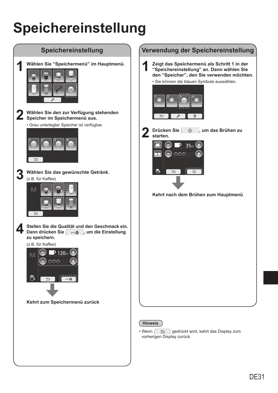 Speichereinstellung | Panasonic NCZA1 User Manual | Page 77 / 268