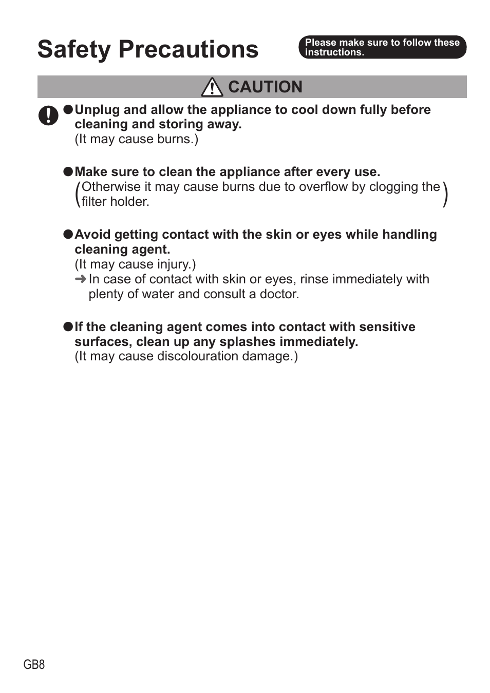 Safety precautions, Caution | Panasonic NCZA1 User Manual | Page 8 / 268