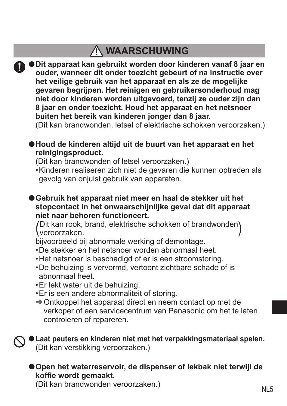 Waarschuwing | Panasonic NCZA1 User Manual | Page 95 / 268