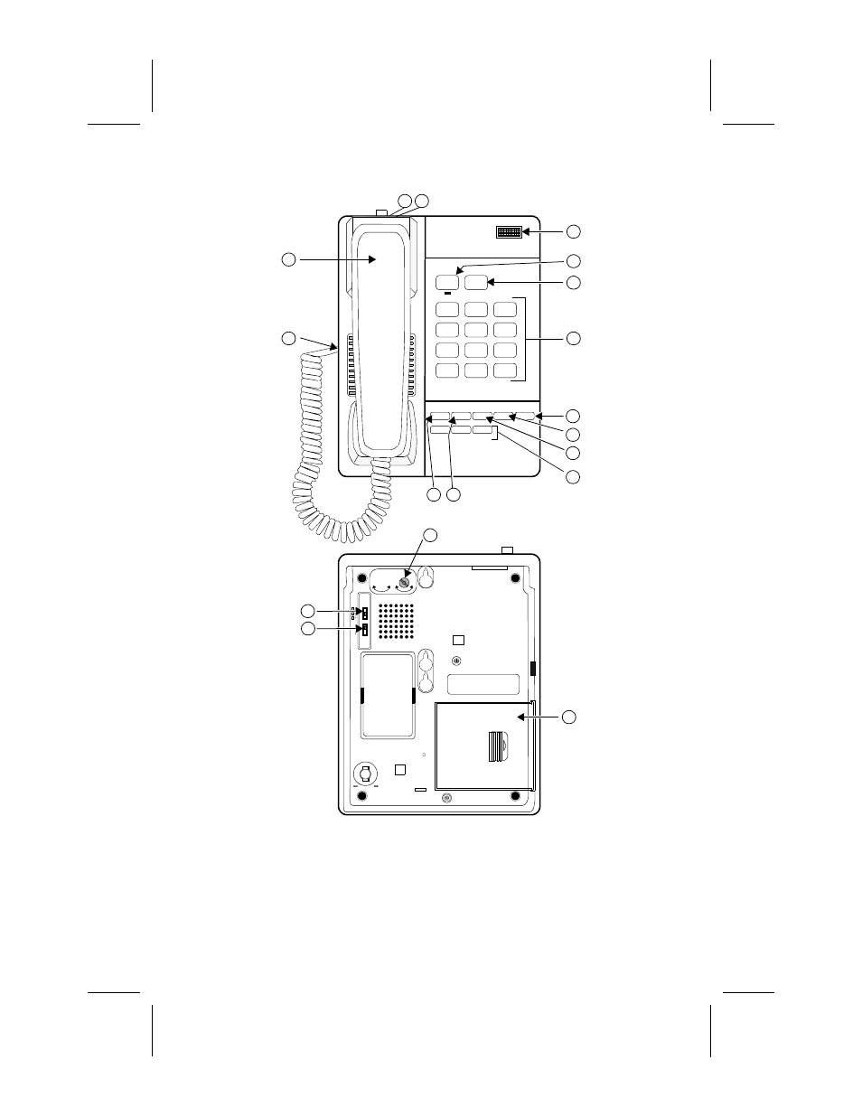Top view, Bottom view | Avaya 9103 User Manual | Page 10 / 22