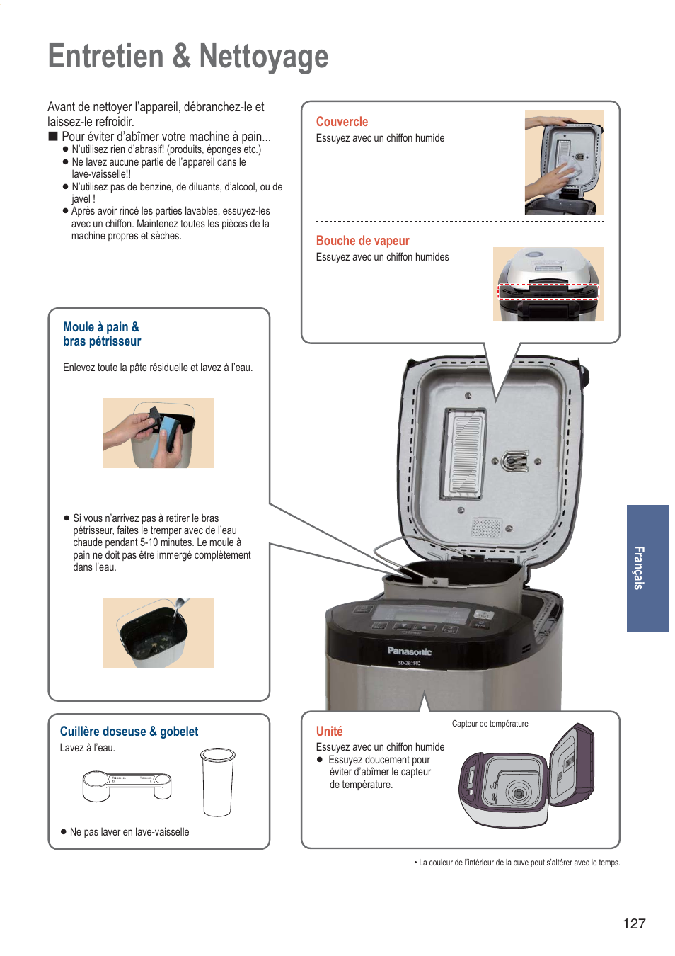Entretien & nettoyage | Panasonic SDZB2502BXA User Manual | Page 127 / 200