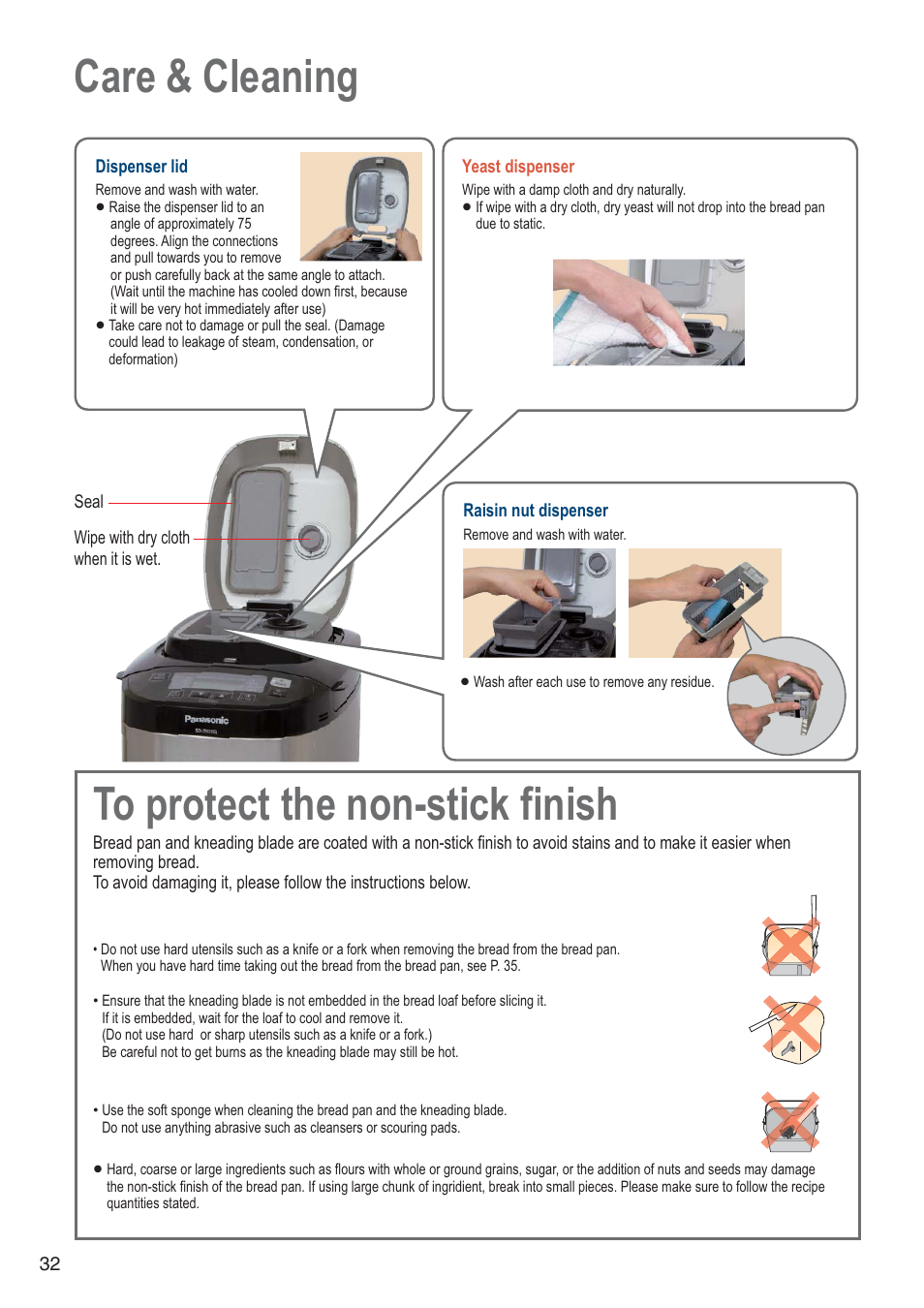 Care & cleaning | Panasonic SDZB2502BXA User Manual | Page 32 / 200