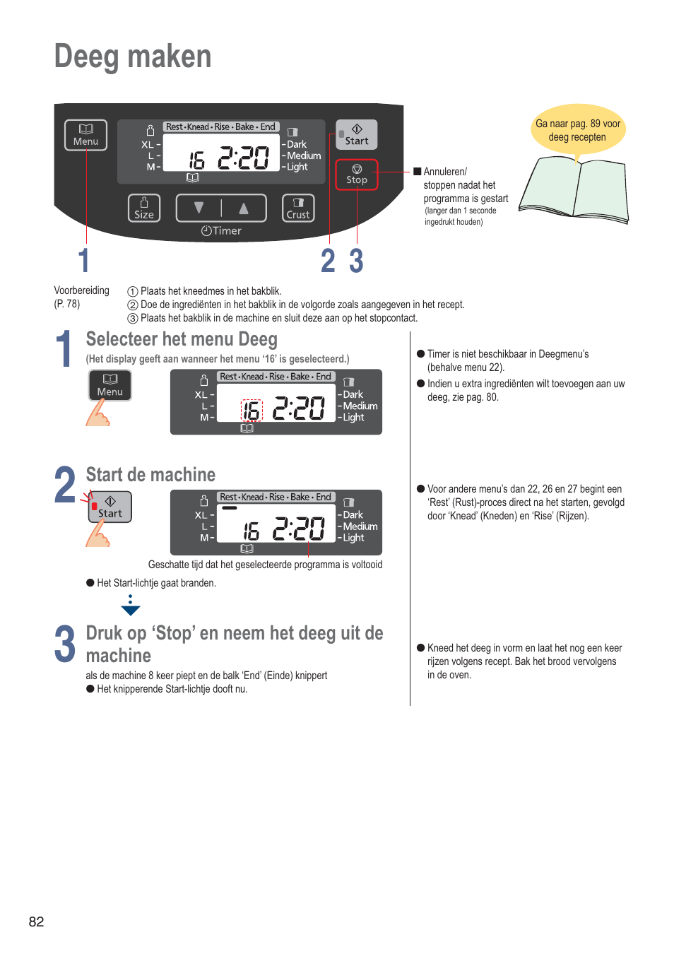 Deeg maken 1 3 2 | Panasonic SDZB2502BXA User Manual | Page 82 / 200