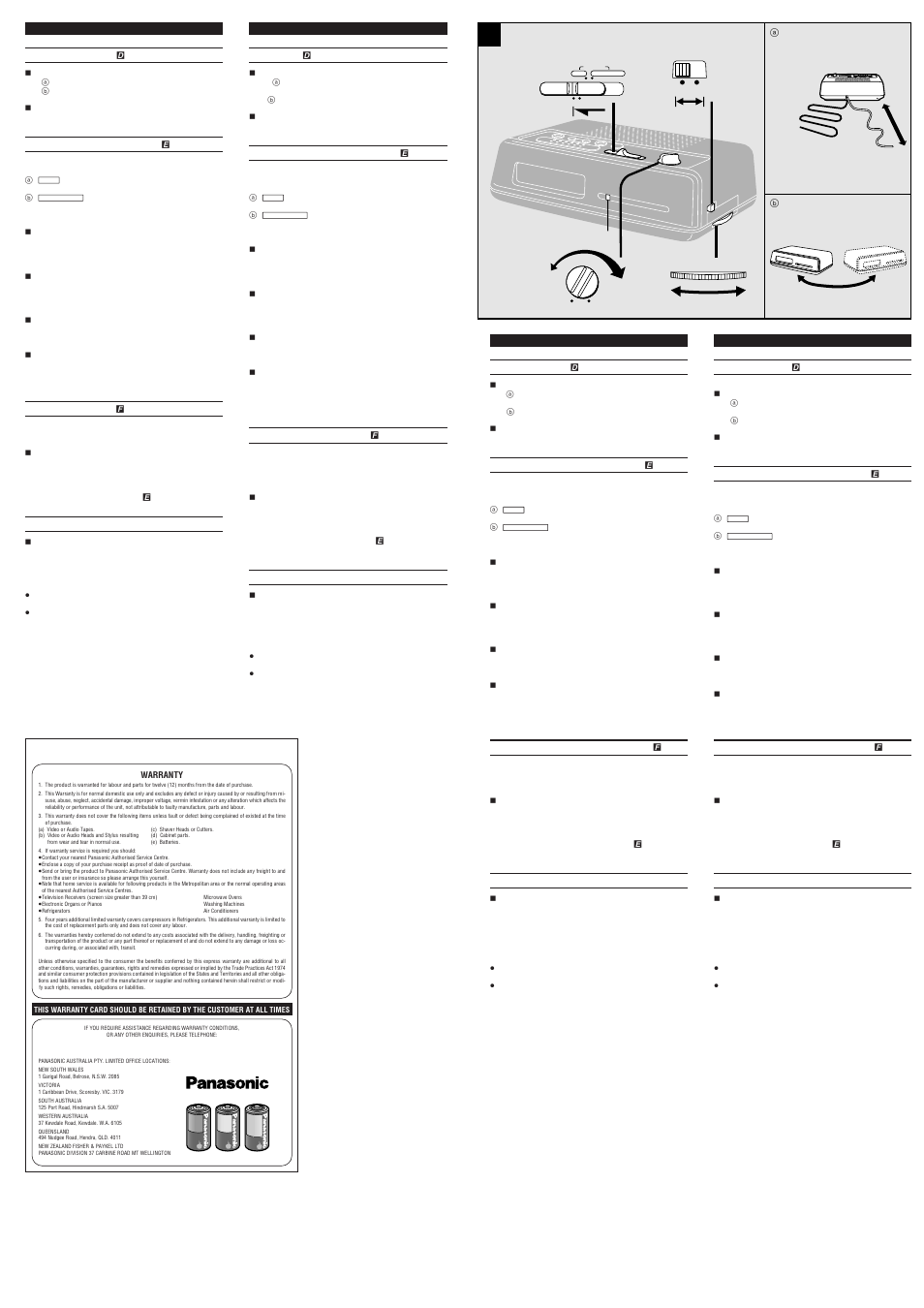 Size, Am only for australia/new zealand, Extend and change the direction of the fm antenna | Panasonic RC6266 User Manual | Page 3 / 4