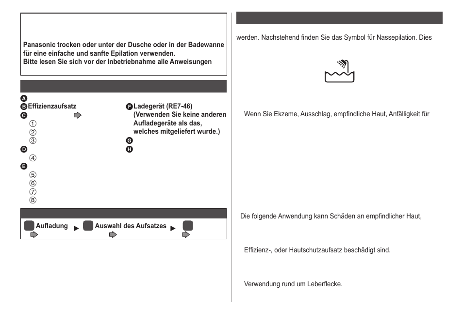 Bauteile-bezeichnungen, Wichtig | Panasonic ESWD22 User Manual | Page 10 / 114