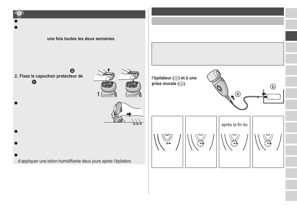 Conseilspourunemeilleureépilation, Avantutilisation | Panasonic ESWD22 User Manual | Page 19 / 114