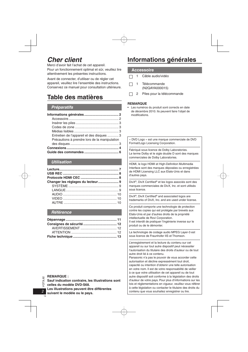 Panasonic DVDS68EG User Manual | Page 14 / 80