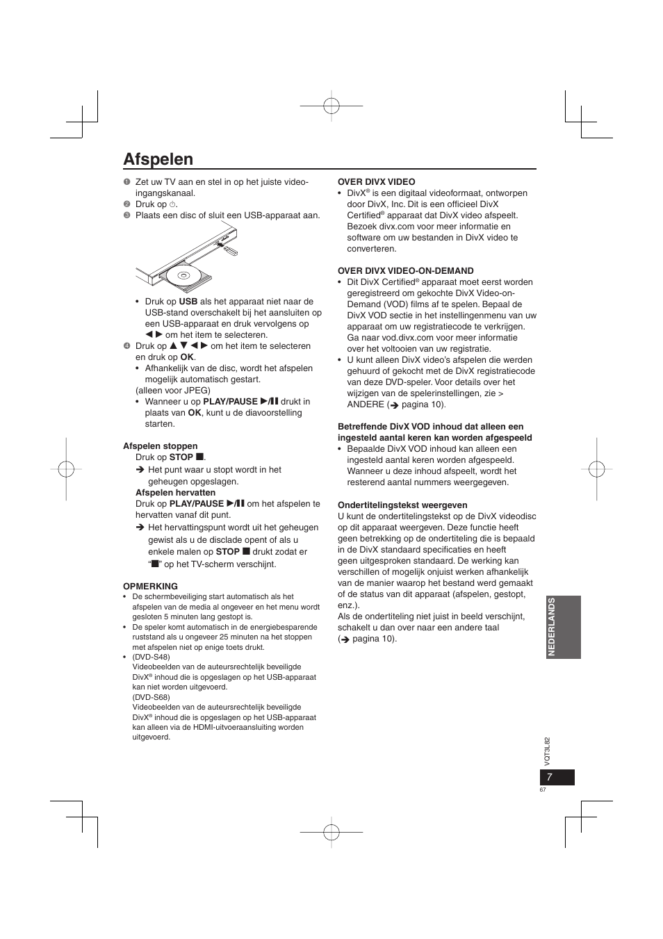 Afspelen | Panasonic DVDS68EG User Manual | Page 67 / 80