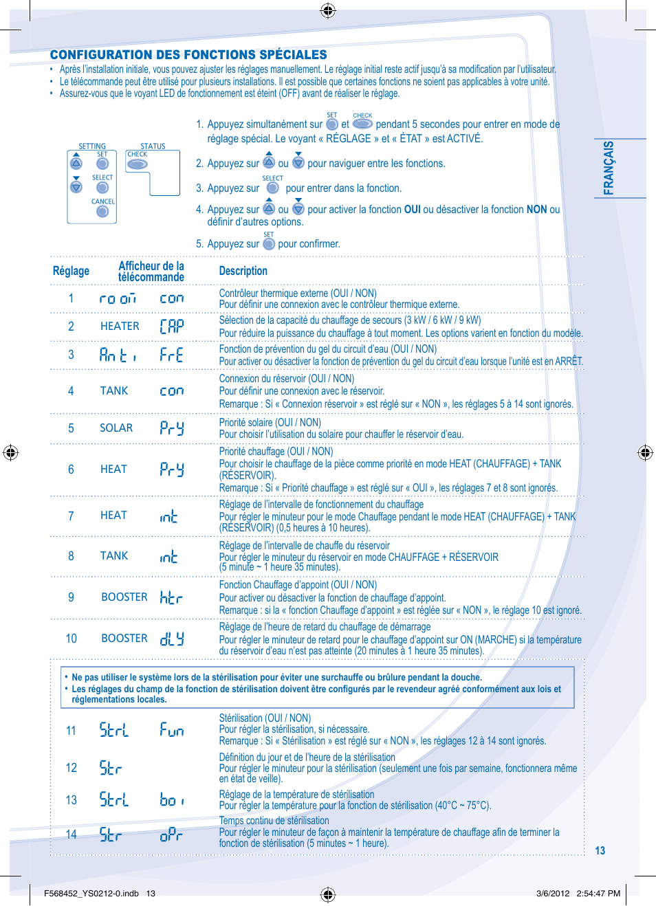 Panasonic WHMHF09D3E8 User Manual | Page 13 / 76