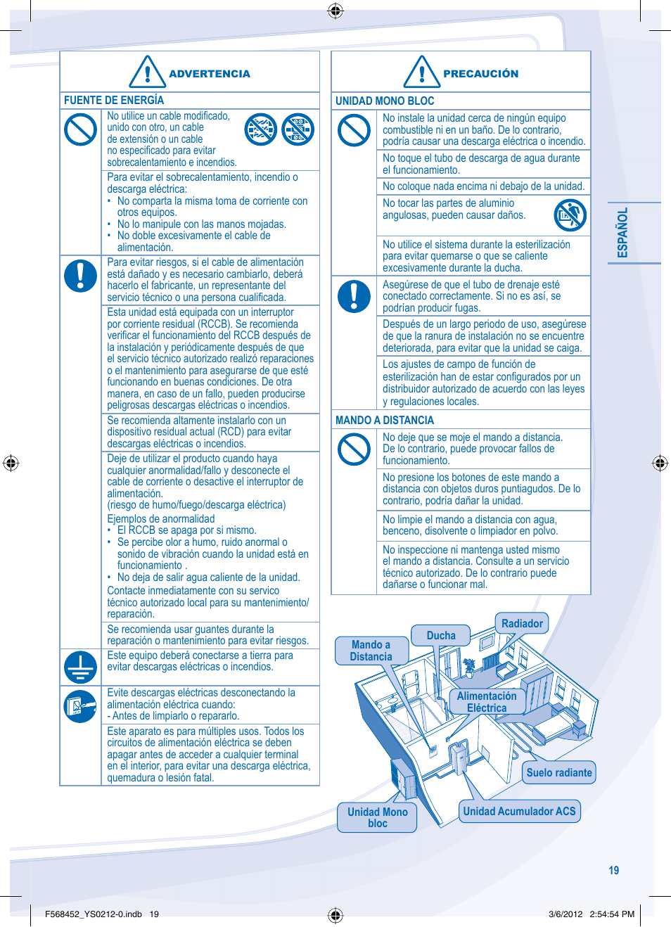 Panasonic WHMHF09D3E8 User Manual | Page 19 / 76