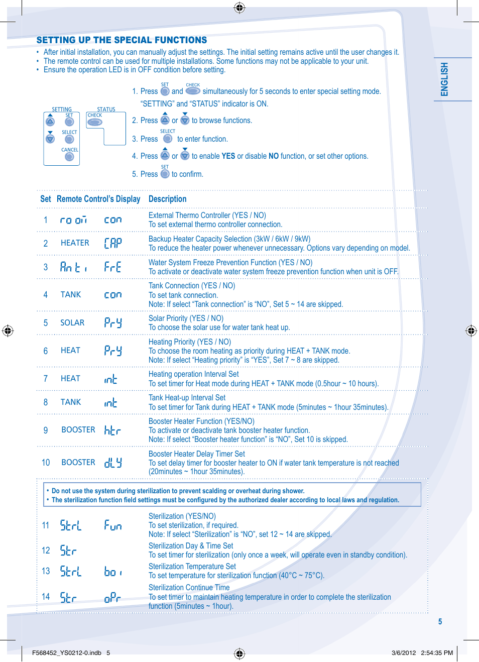 Panasonic WHMHF09D3E8 User Manual | Page 5 / 76
