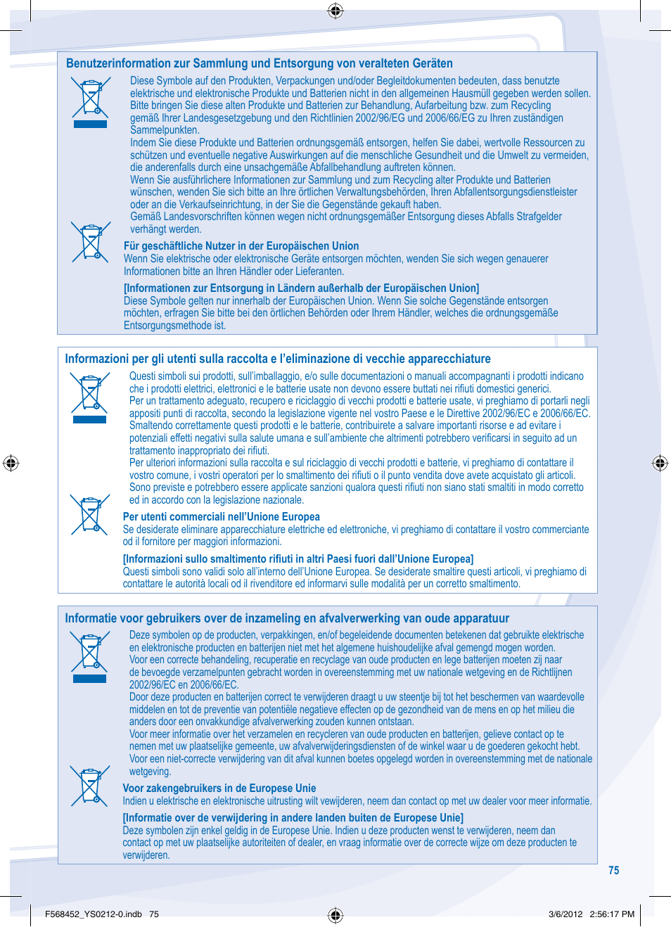 Panasonic WHMHF09D3E8 User Manual | Page 75 / 76