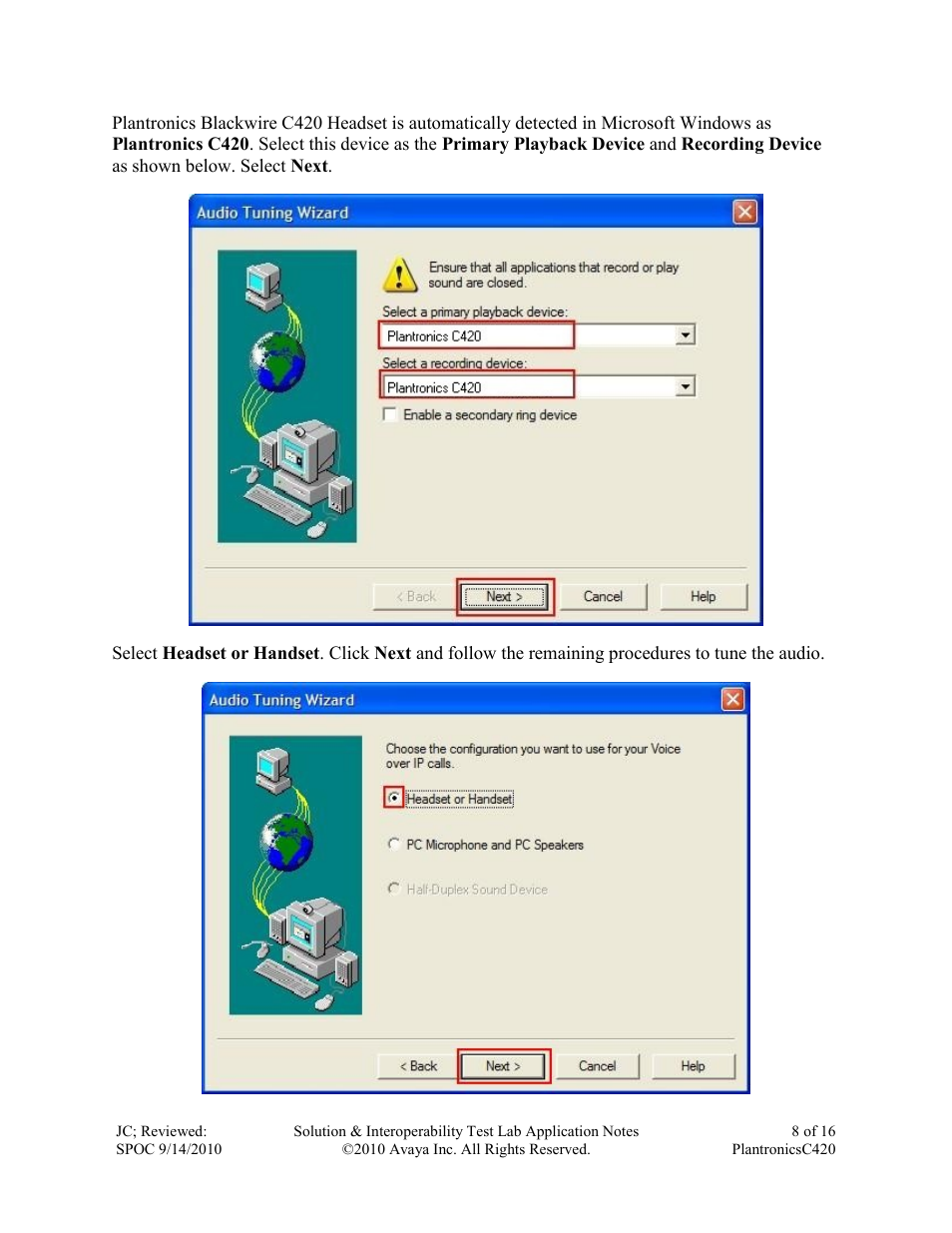 Avaya C420 User Manual | Page 8 / 16