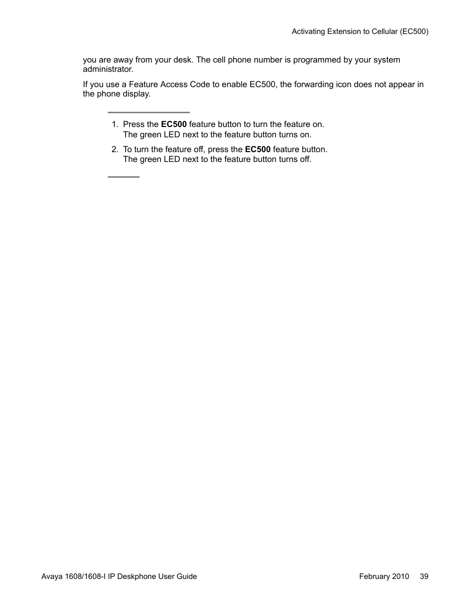Avaya one-X Deskphone Value Edition 1608-I User Manual | Page 39 / 50