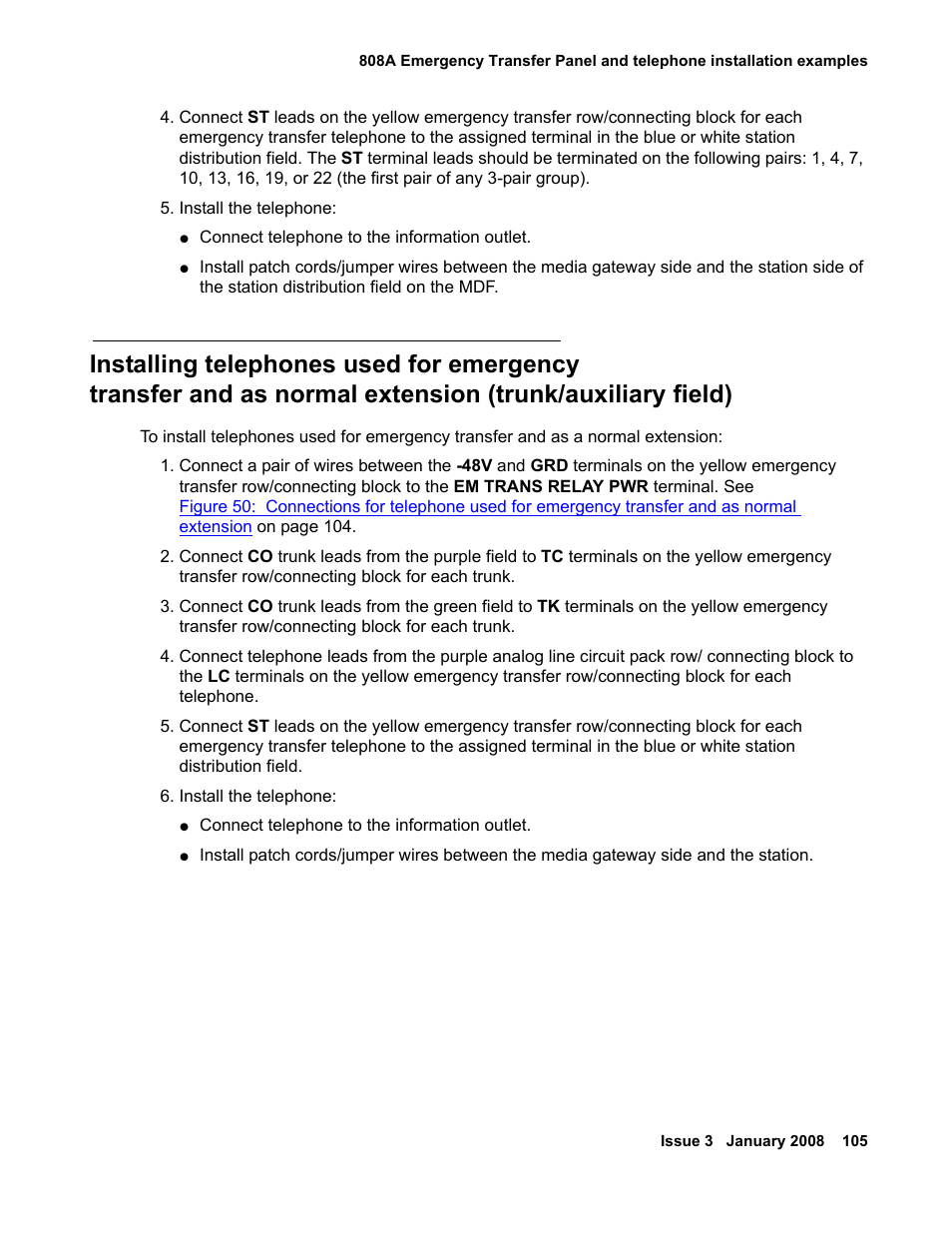 Installing telephones used for emergency | Avaya 03-300686 User Manual | Page 105 / 156