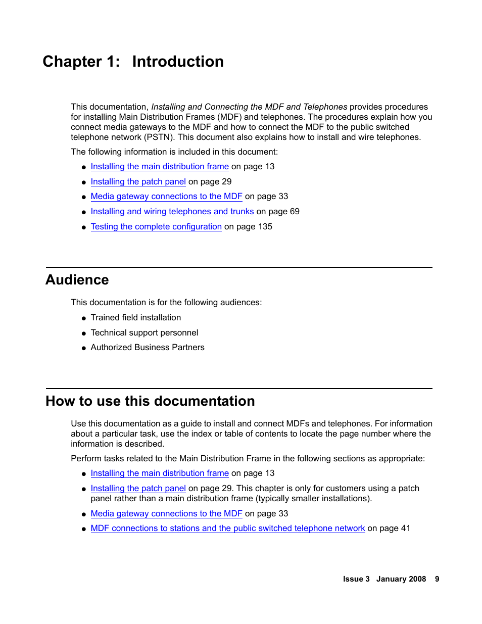 Chapter 1: introduction, Audience, How to use this documentation | Avaya 03-300686 User Manual | Page 9 / 156
