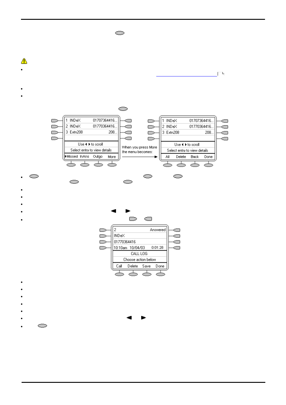 Using the call log | Avaya 15-601127 User Manual | Page 36 / 68