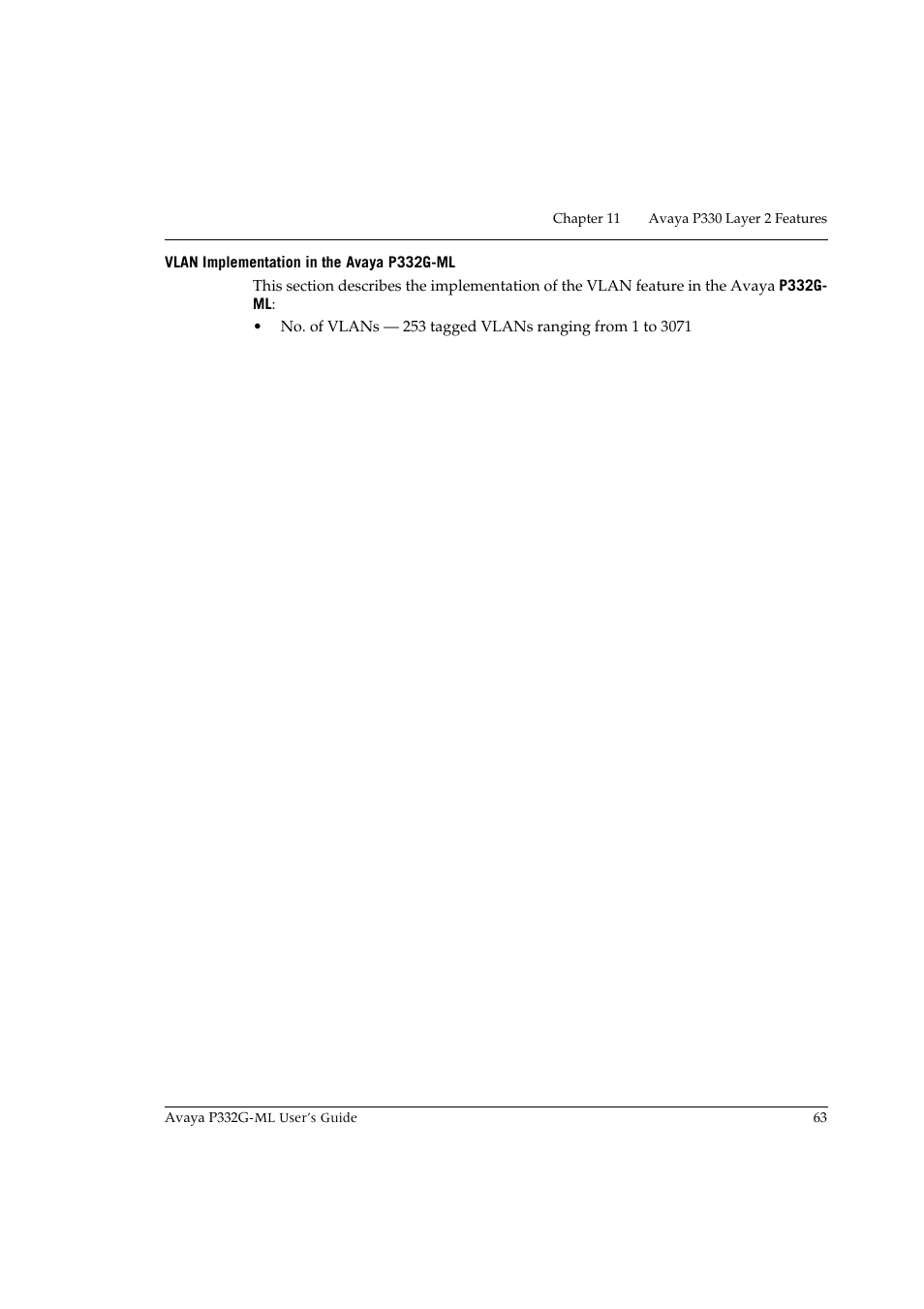 Vlan implementation in the avaya p332g-ml | Avaya P332G-ML User Manual | Page 77 / 150