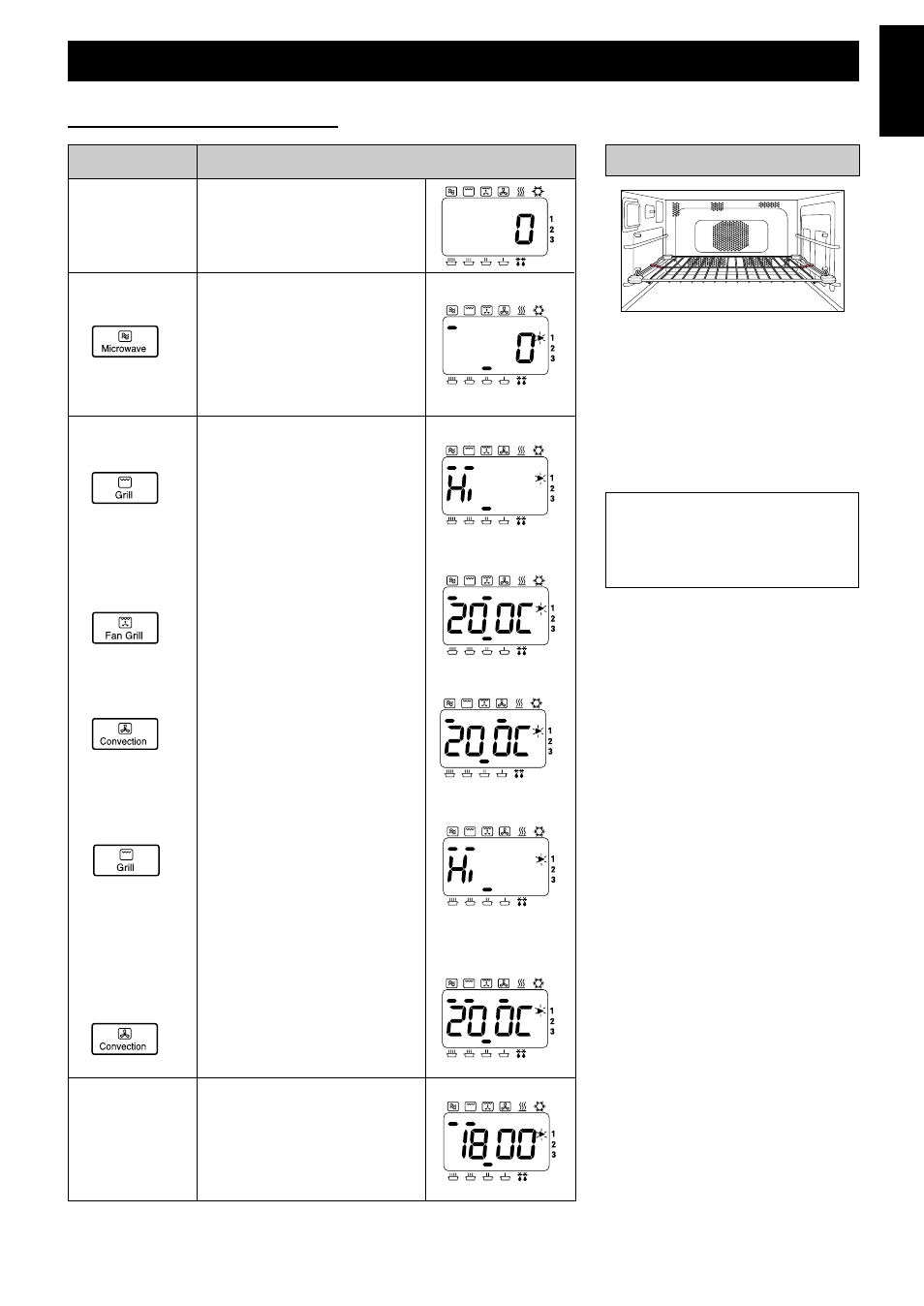 Operating your oven on combination, Manual combination, Information action display | Accessories to use | Panasonic NEC1475 User Manual | Page 17 / 284