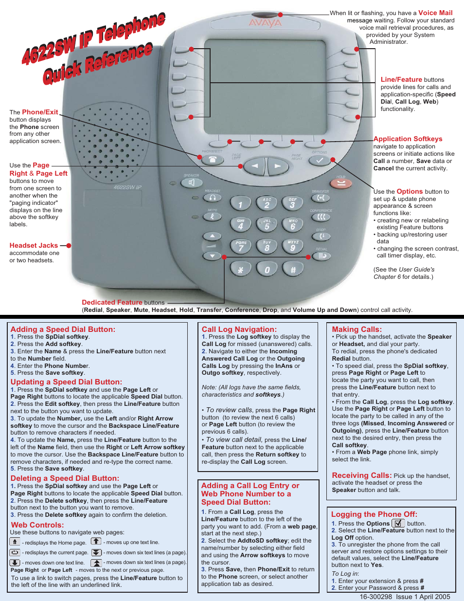 Avaya 4622 SW User Manual | 1 page