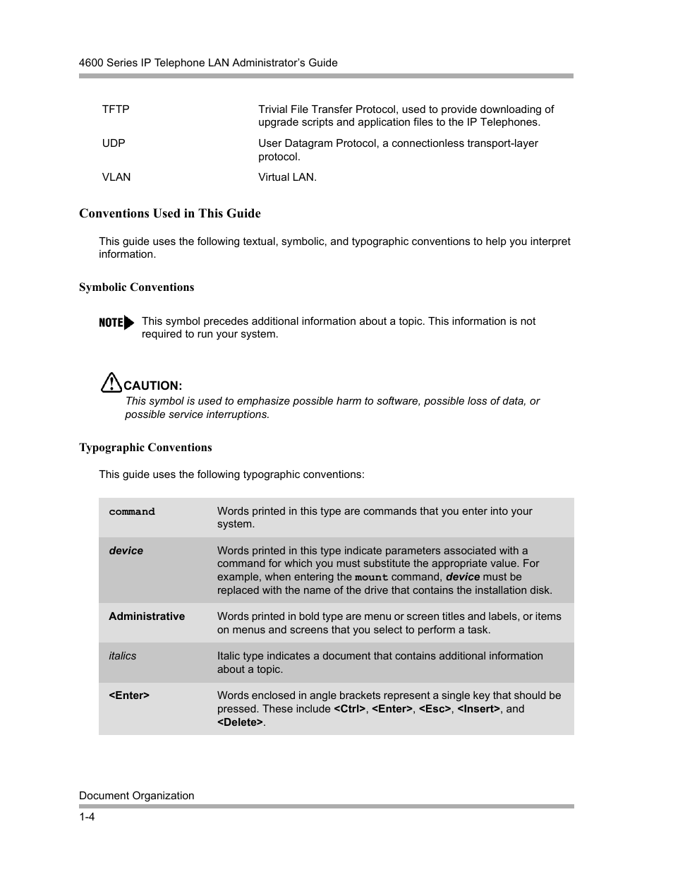 Conventions used in this guide, Conventions used in this guide -4 | Avaya 4600 Series User Manual | Page 12 / 150