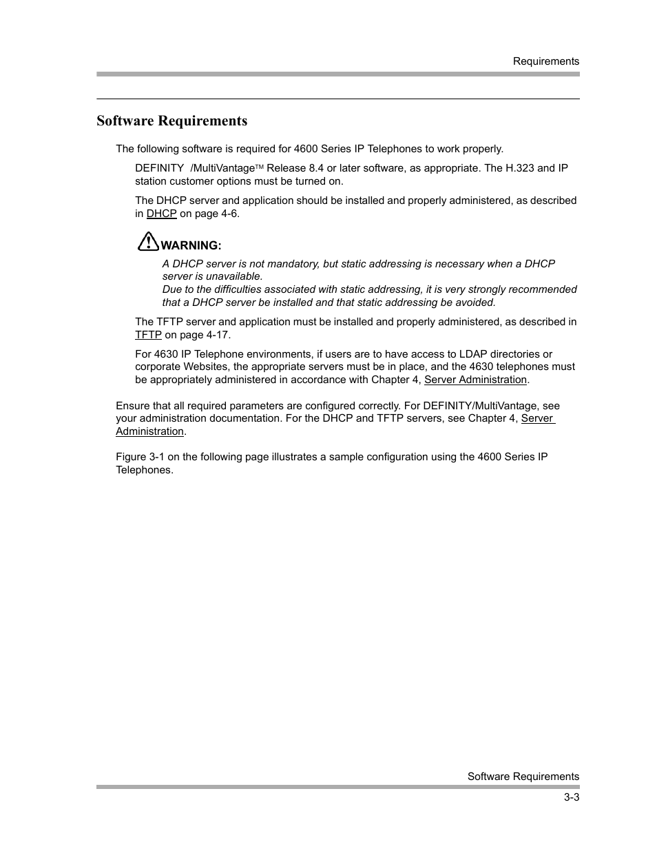 Software requirements, Software requirements -3 | Avaya 4600 Series User Manual | Page 29 / 150
