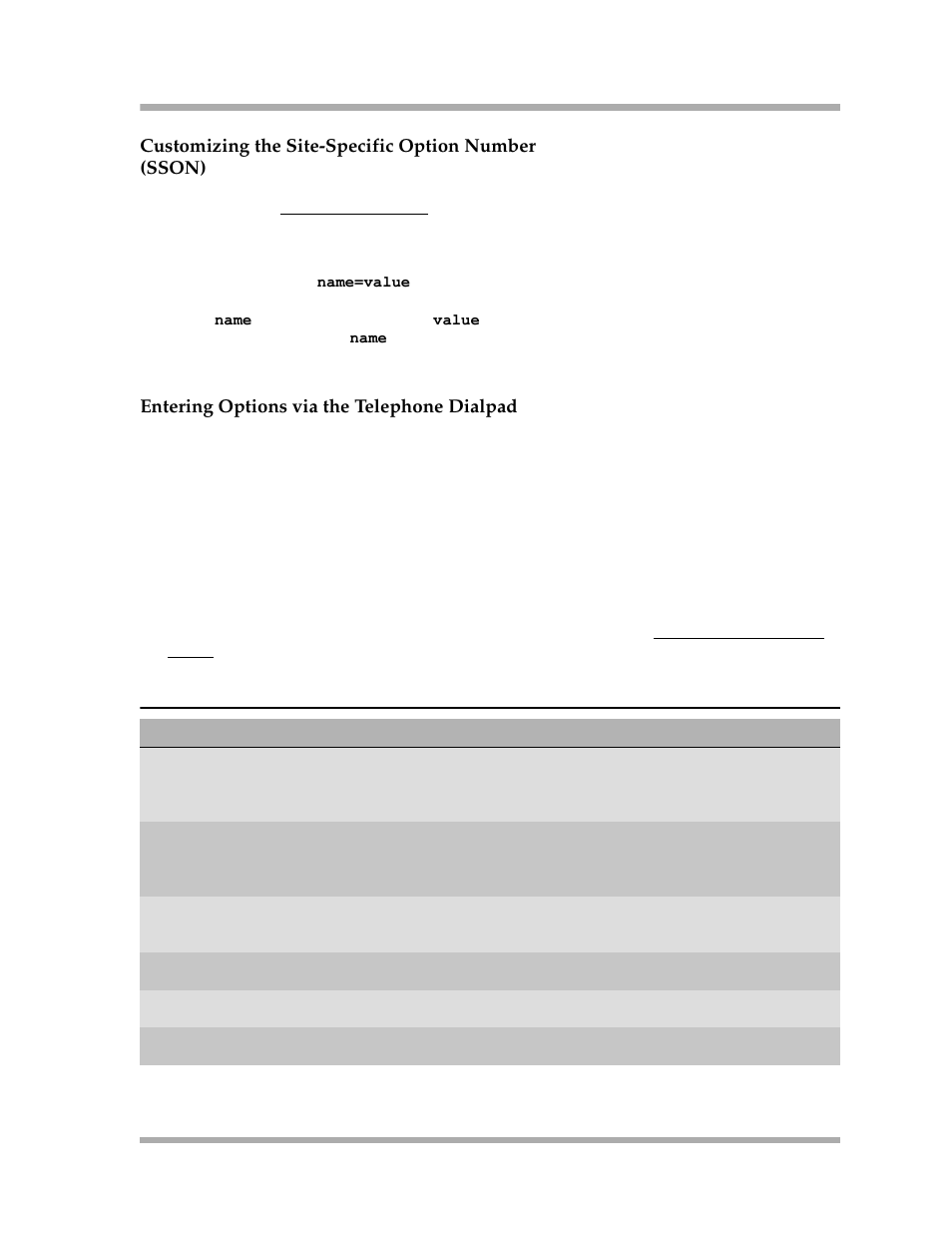 Customizing the site-specific option number (sson), Entering options via the telephone dialpad, Entering options via the telephone dialpad -25 | Table 4-4 lists th, See table 4-4 | Avaya 4600 Series User Manual | Page 55 / 150