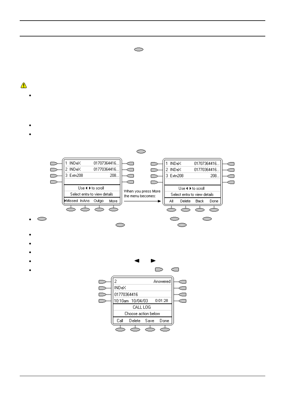 Using the call log, Overview of the call log | Avaya 5420 User Manual | Page 23 / 52