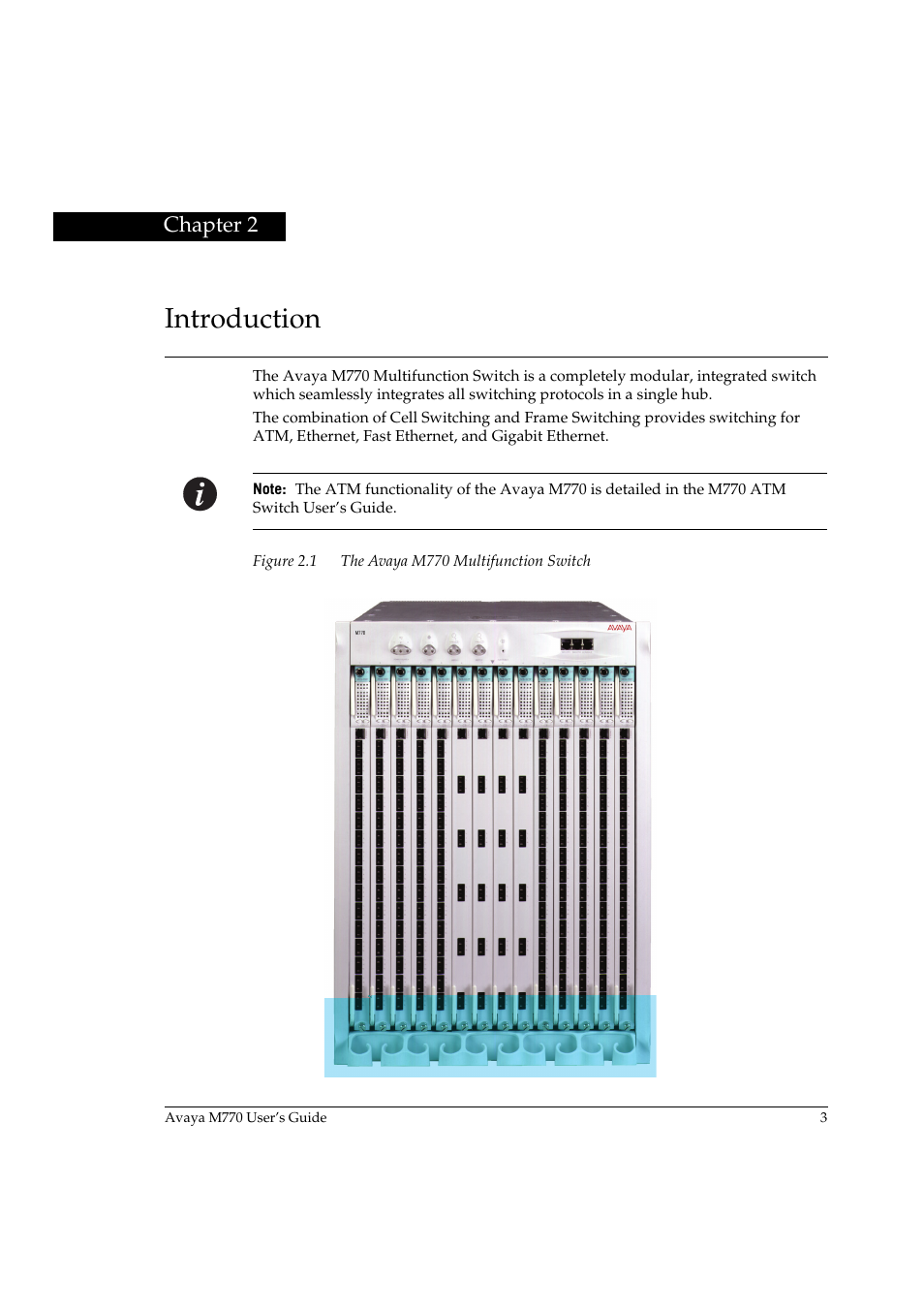 Introduction, Chapter 2, The avaya m770 multifunction switch | Avaya M770 User Manual | Page 13 / 38