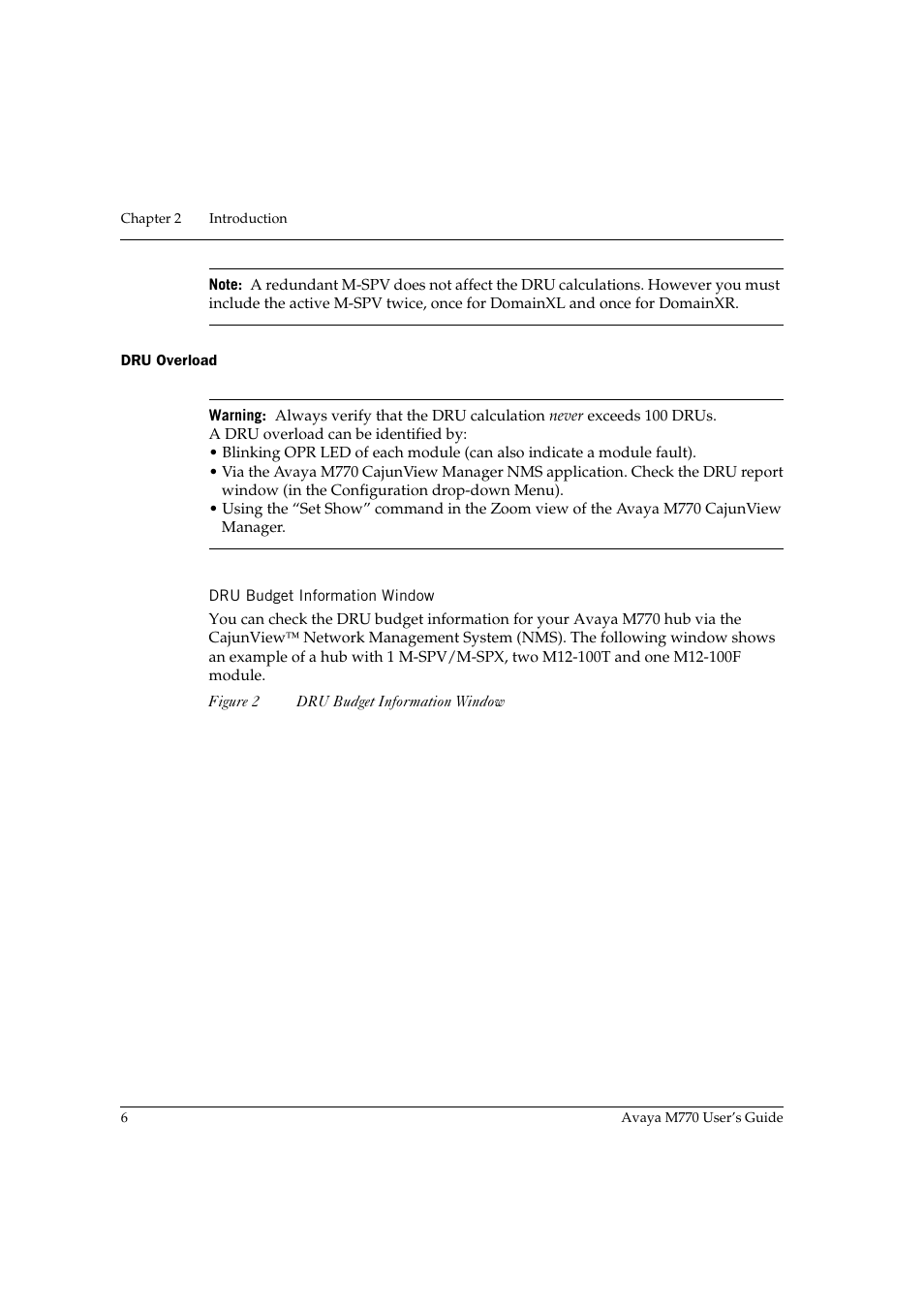 Dru budget information window | Avaya M770 User Manual | Page 16 / 38