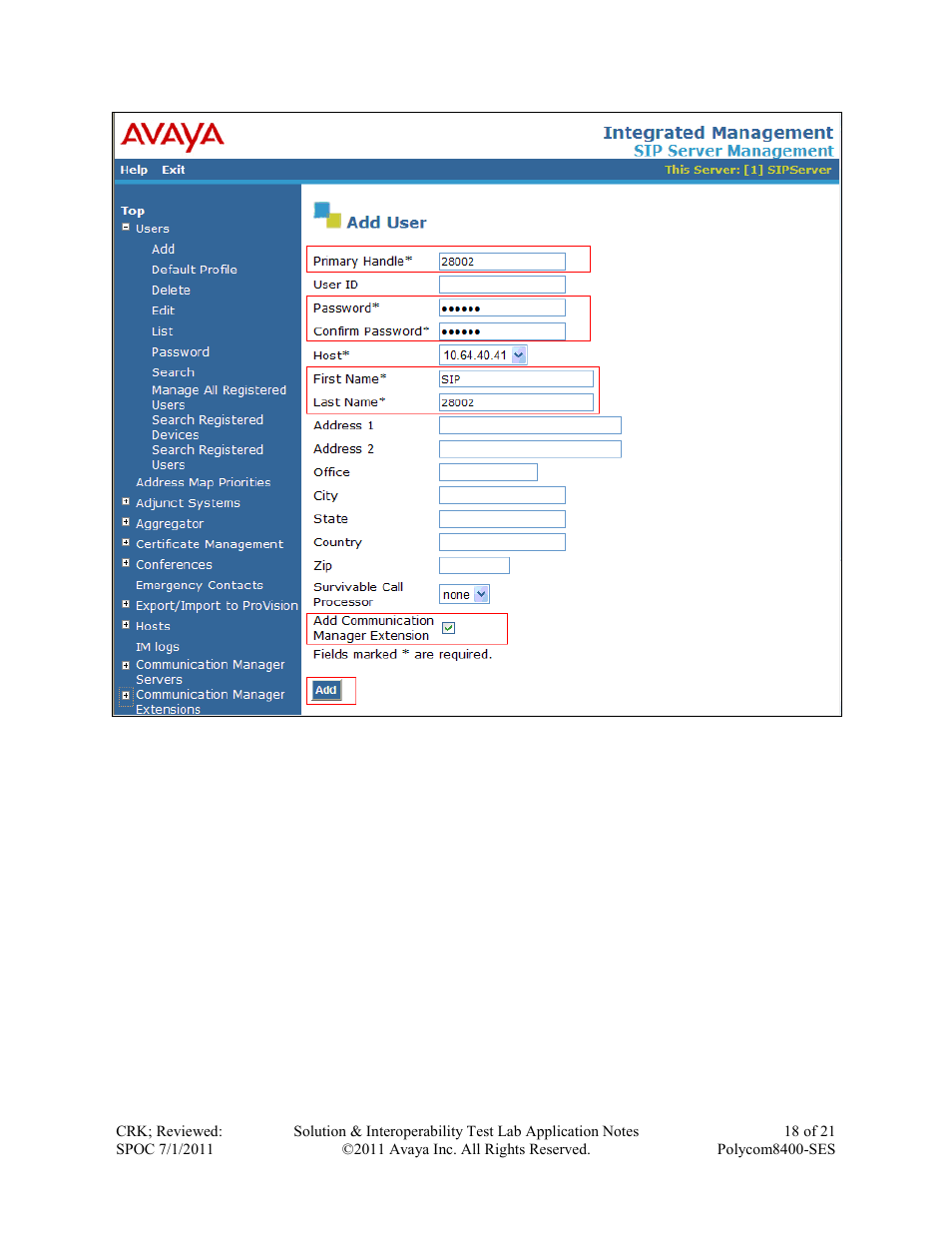 Avaya POLYCOM 8400-SES User Manual | Page 18 / 21