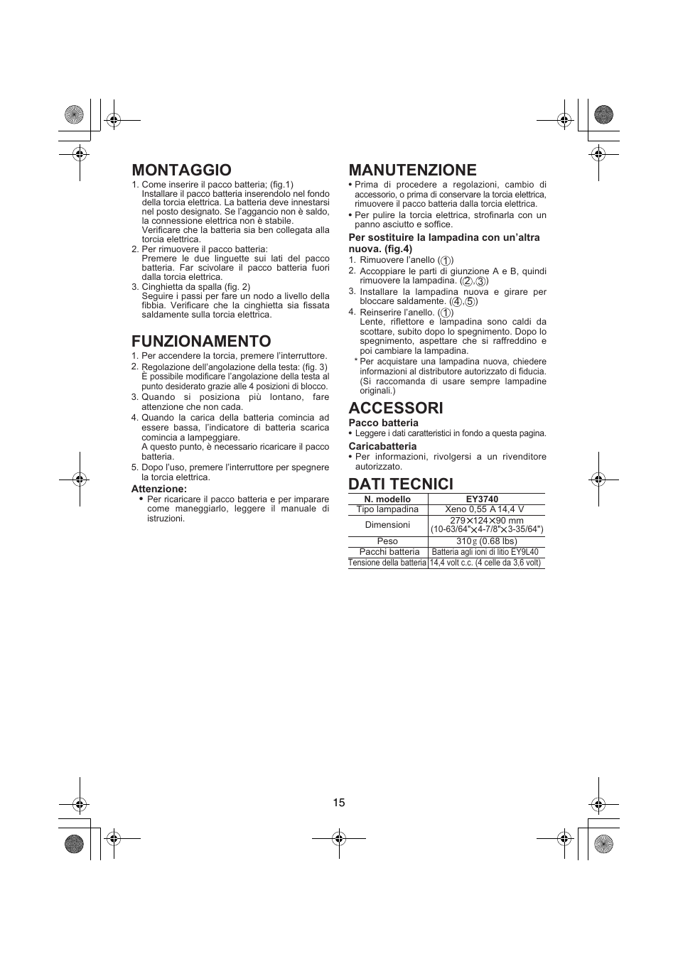 Panasonic EY3740 User Manual | Page 15 / 44
