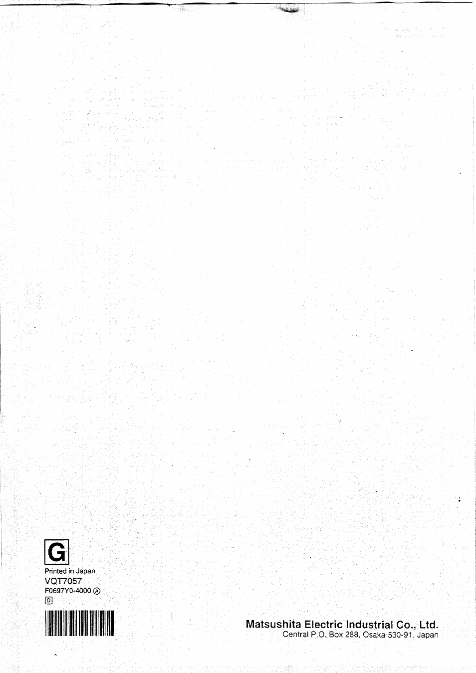 Matsushita electric industrial co., ltd | Panasonic NVVX30EG User Manual | Page 164 / 164