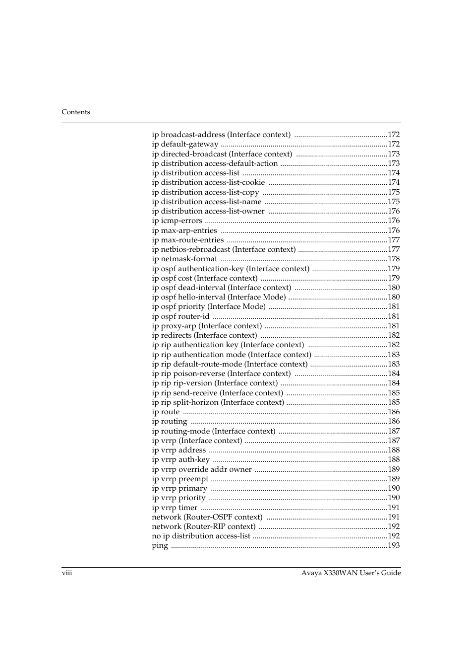 Avaya X330WAN User Manual | Page 10 / 264