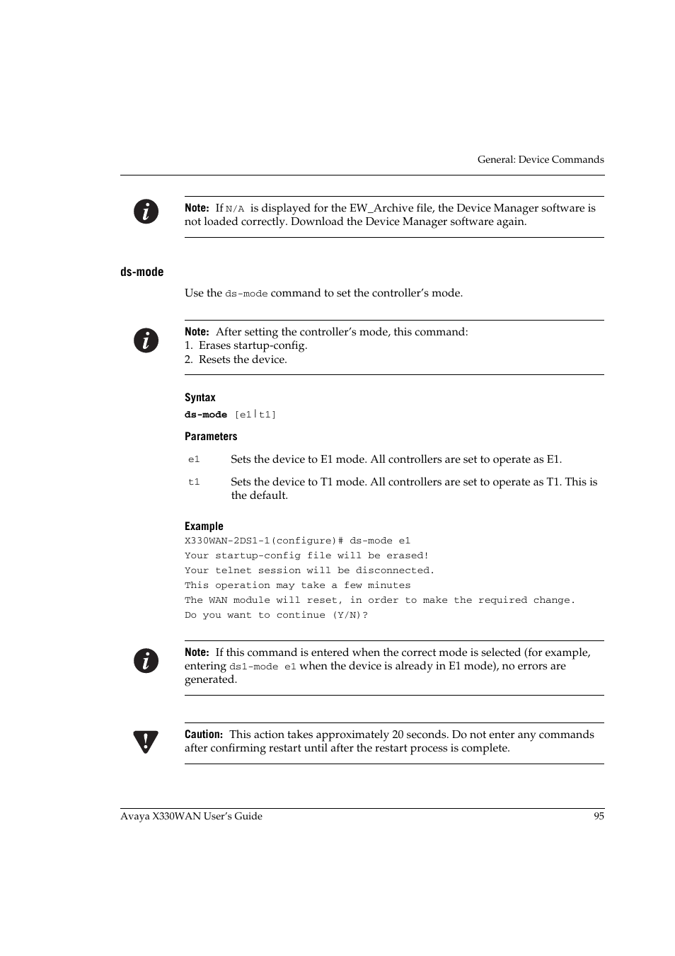 Ds-mode | Avaya X330WAN User Manual | Page 117 / 264