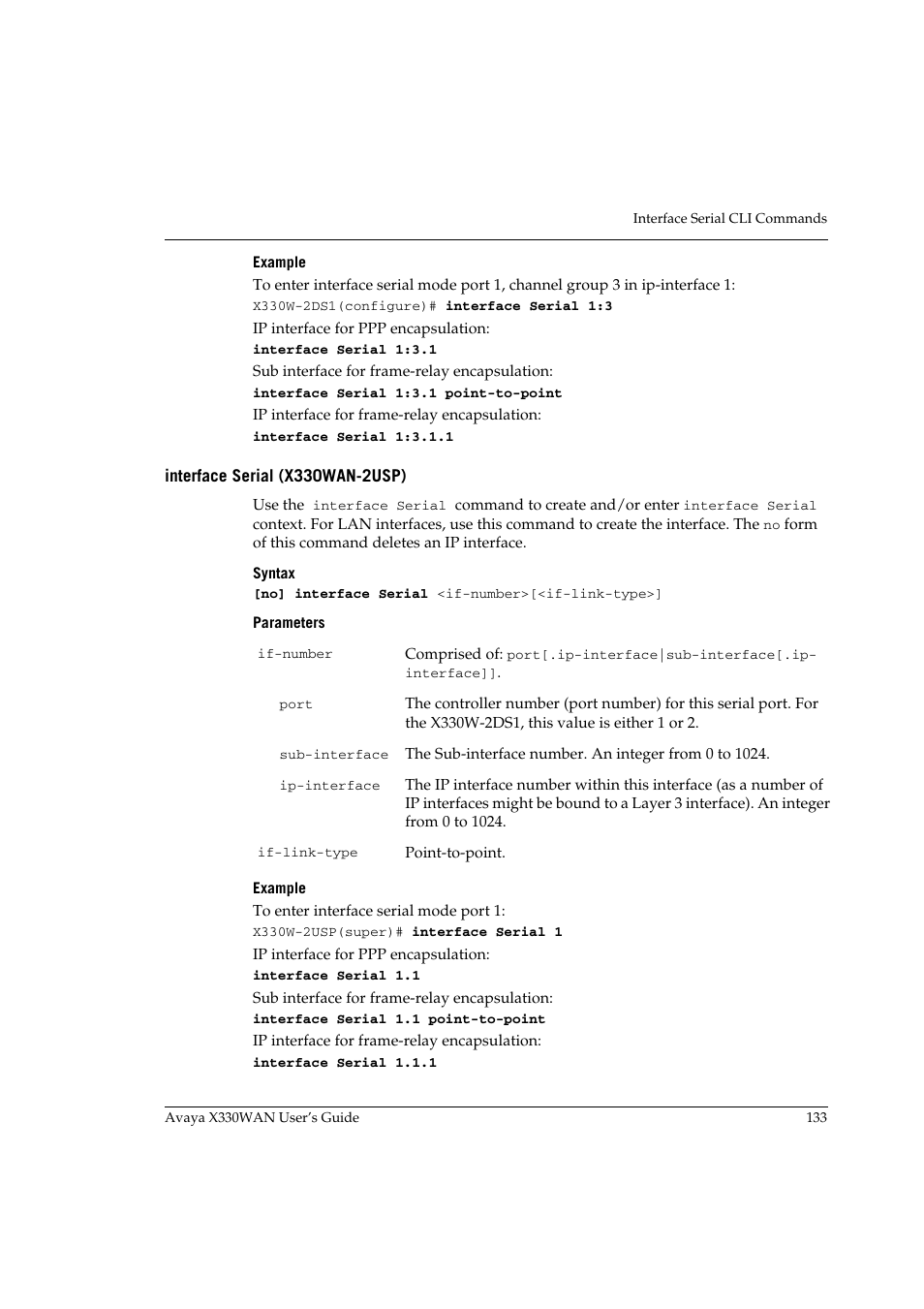 Interface serial (x330wan-2usp) | Avaya X330WAN User Manual | Page 155 / 264