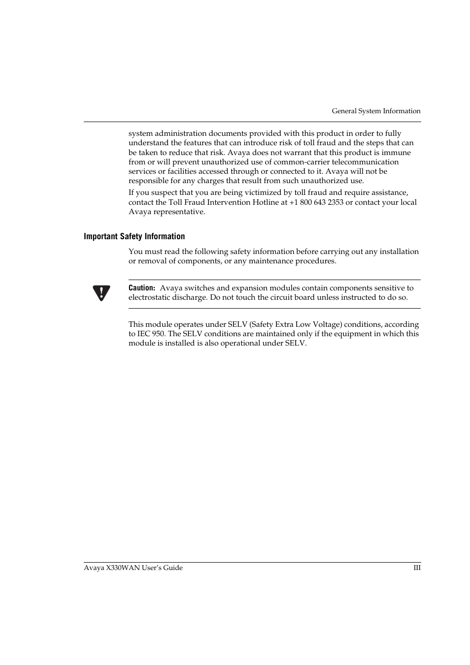 Important safety information | Avaya X330WAN User Manual | Page 21 / 264