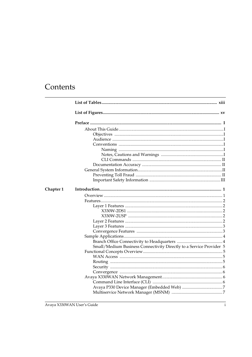 Avaya X330WAN User Manual | Page 3 / 264