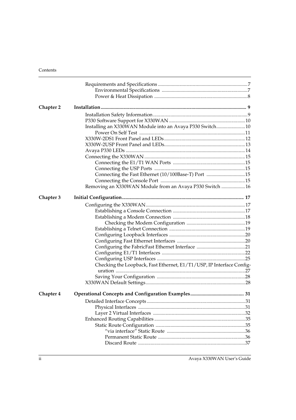 Avaya X330WAN User Manual | Page 4 / 264
