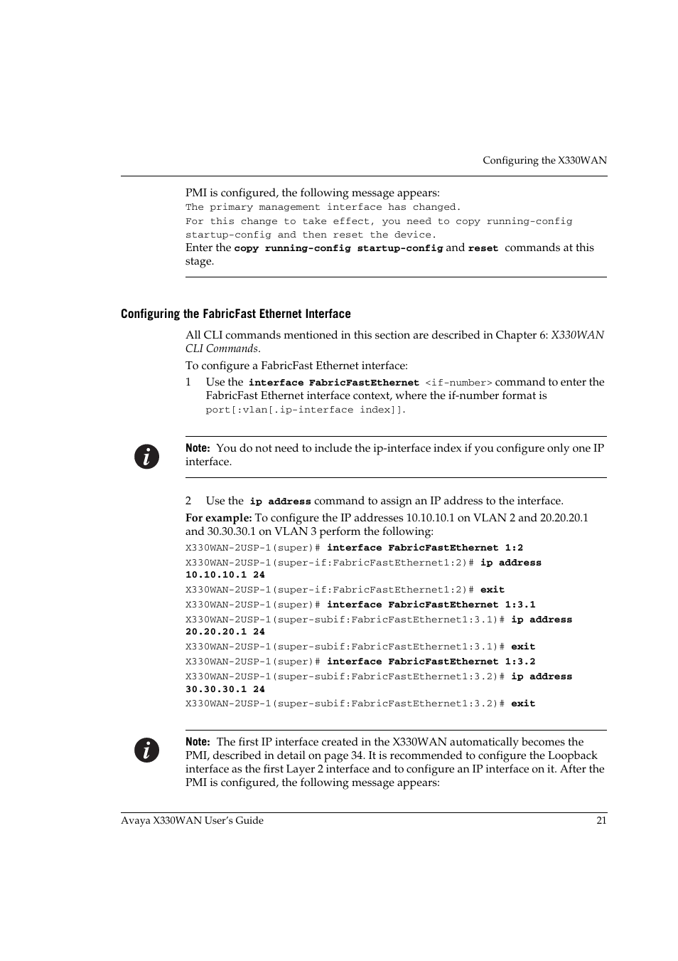 Configuring the fabricfast ethernet interface | Avaya X330WAN User Manual | Page 43 / 264