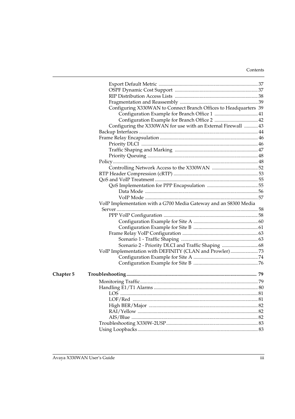 Avaya X330WAN User Manual | Page 5 / 264